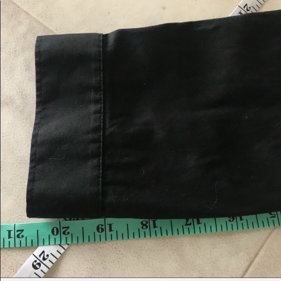 THEORY Shirt Ruched Waist Button down Long Sleeve Cotton Stretch Blend Black S - Picture 10 of 11